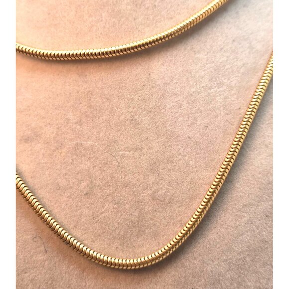 Gold Tone Anne Klein Snake Chain - approx 32" - Picture 3 of 3